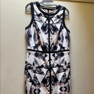 Vince Camuto Black and White Sheath Mini Dress